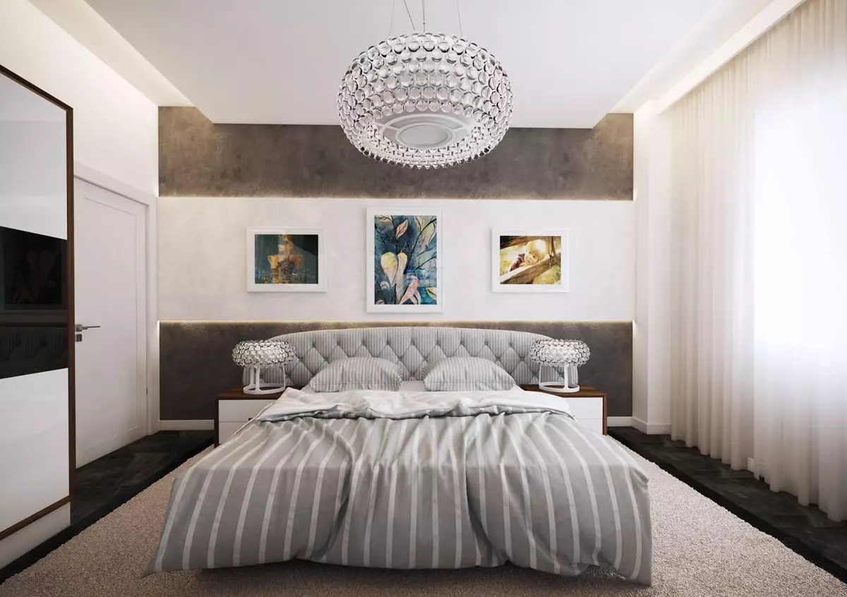 Люстра для спальни потолочная в современном стиле фото в интерьере
