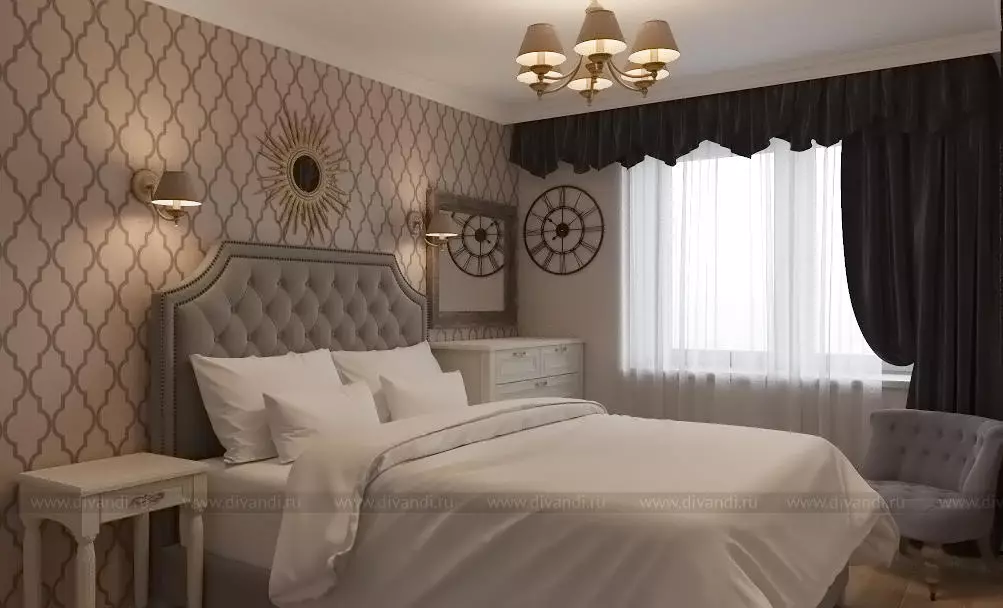 Англи хэв маягийн унтлагын өрөө (55 зураг): Дотоодын хөшиг, ханын цаасыг сонгох. Охидын болон эрэгтэй унтлагынхаа загварыг загварчлах сонголтууд, үндсэн мэдээлэл 9905_16