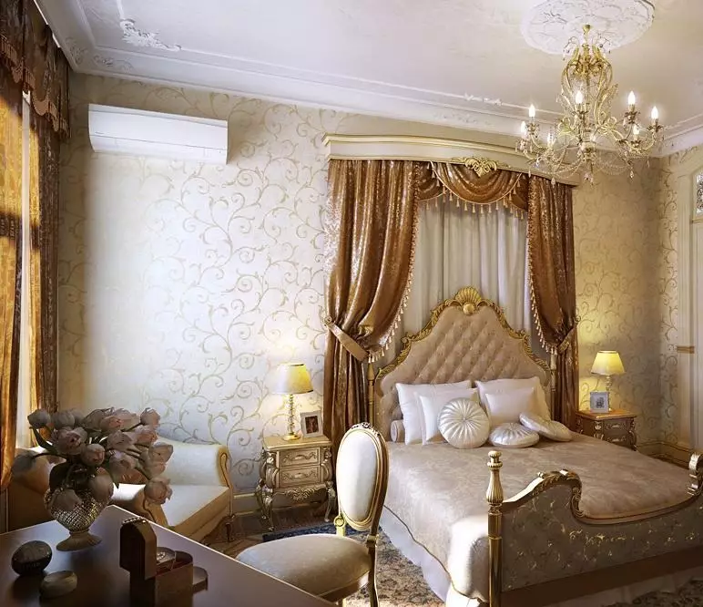 Англи хэв маягийн унтлагын өрөө (55 зураг): Дотоодын хөшиг, ханын цаасыг сонгох. Охидын болон эрэгтэй унтлагынхаа загварыг загварчлах сонголтууд, үндсэн мэдээлэл 9905_44