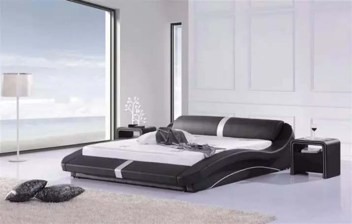 Висока технологија Спална соба (85 фотографии): Соба за внатрешен дизајн, спиење и друг мебел, лустер и кабинет за мала спална соба 9910_78
