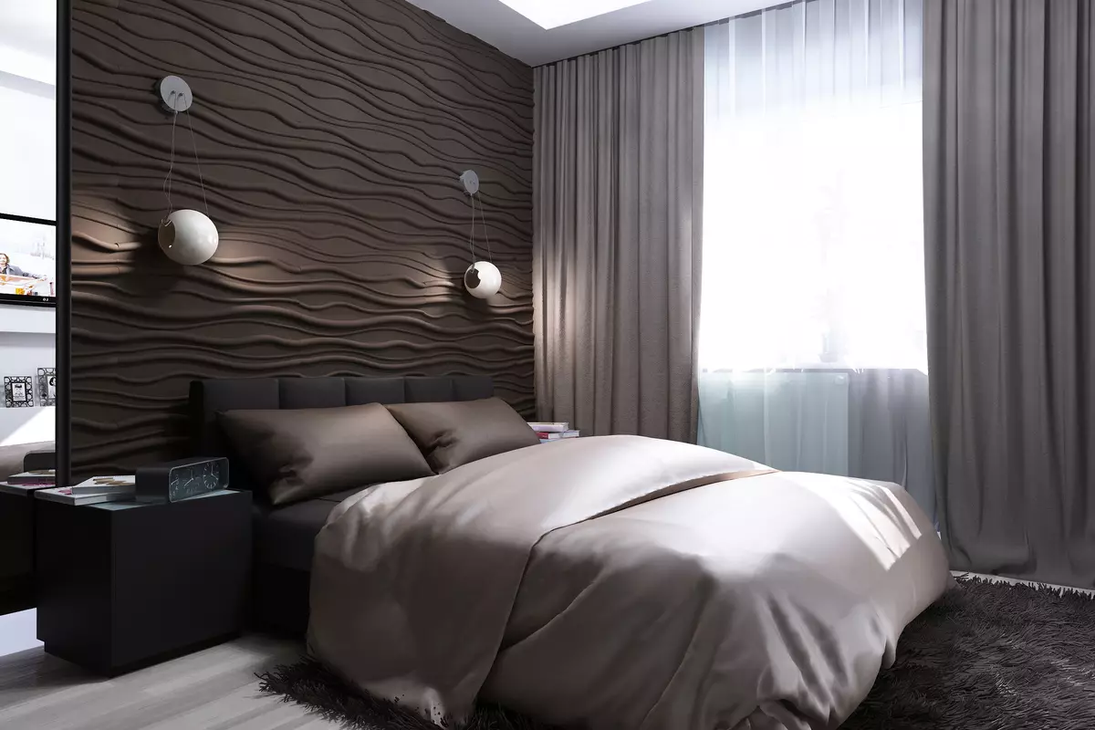 غرفة نوم بأسلوب عصري (102 صورة / صور): خيارات التصميم الداخلي. كيفية ترتيب غرفة بألوان زاهية؟ تصميم جميل بألوان بيضاء ورمادية حديثة 9914_40