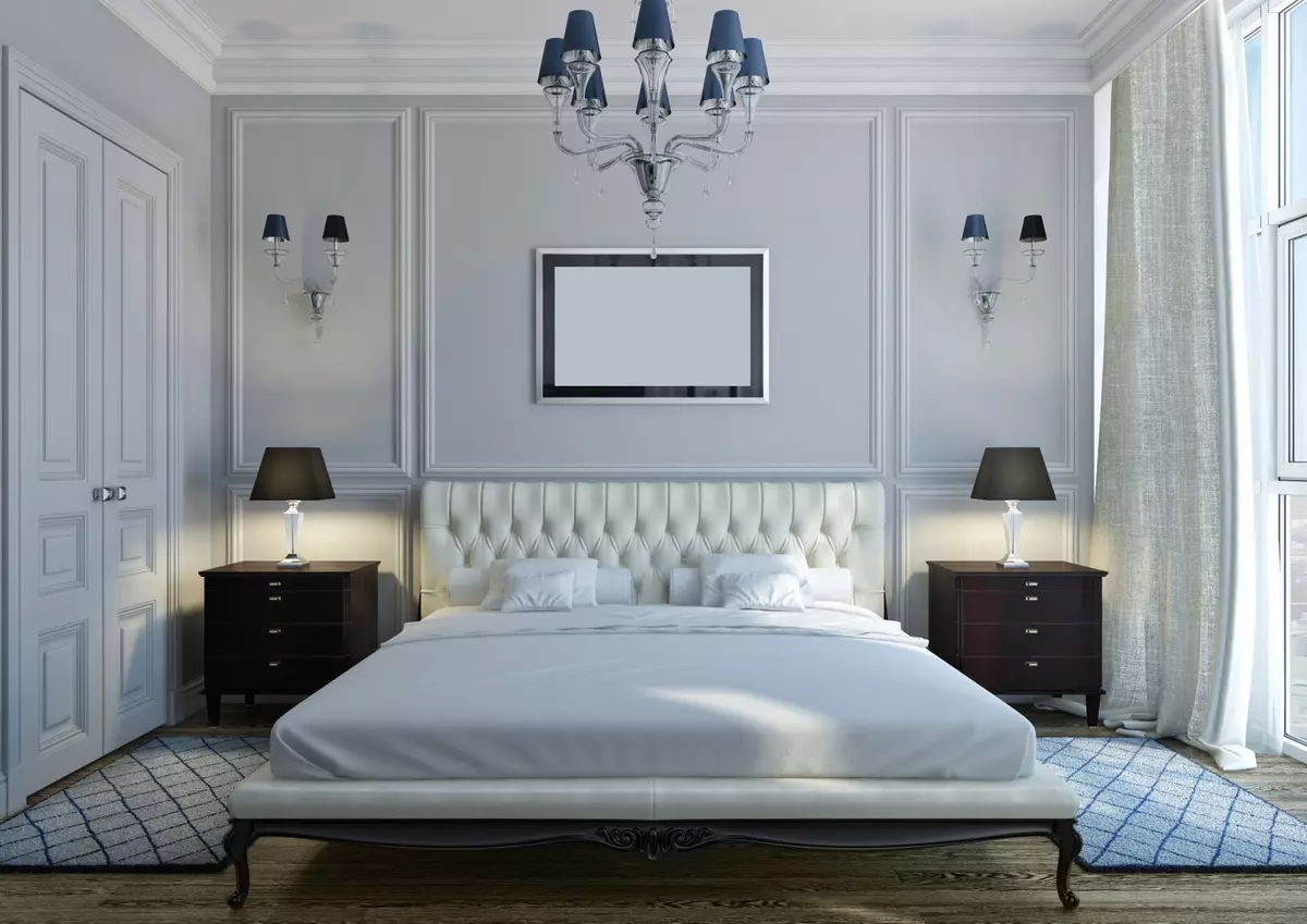غرفة نوم بأسلوب عصري (102 صورة / صور): خيارات التصميم الداخلي. كيفية ترتيب غرفة بألوان زاهية؟ تصميم جميل بألوان بيضاء ورمادية حديثة 9914_5