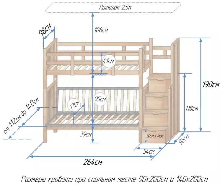 帶沙發的床閣樓（66張照片）：底部的沙發是父母和其他雙層變壓器選擇，帶工作區的折疊型號 9920_33