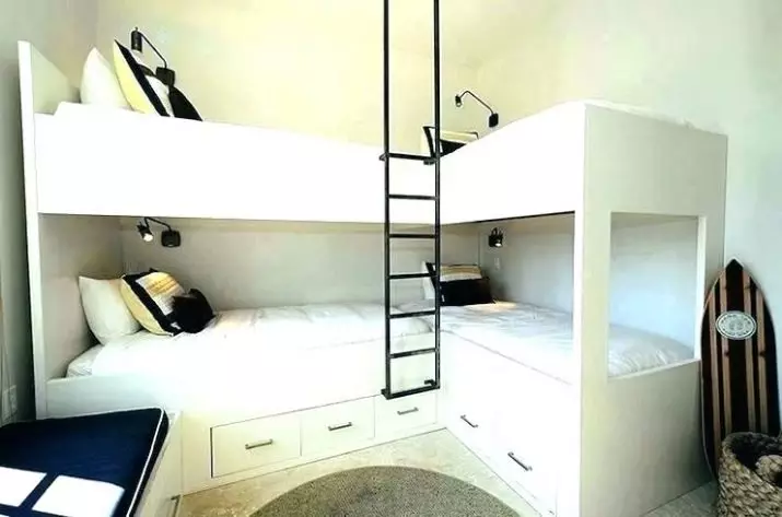 Bed-attics s pohovkou (66 fotografií): s pohovkou na dně pro rodiče a další dvouvrstvé transformátorové možnosti, skládací modely s pracovním prostorem 9920_55