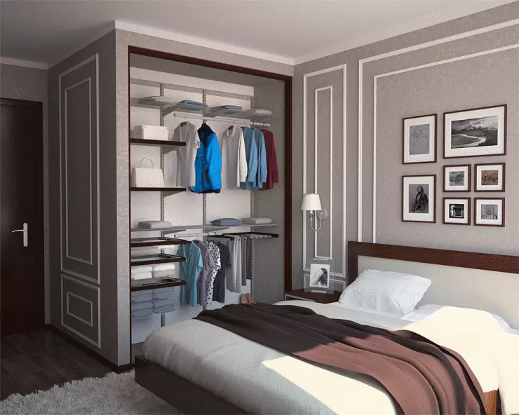 Вграден шкафчета за спалня (55 снимки): проектиране на голям вграден ъглови шкафове и малки гардероби 9928_4