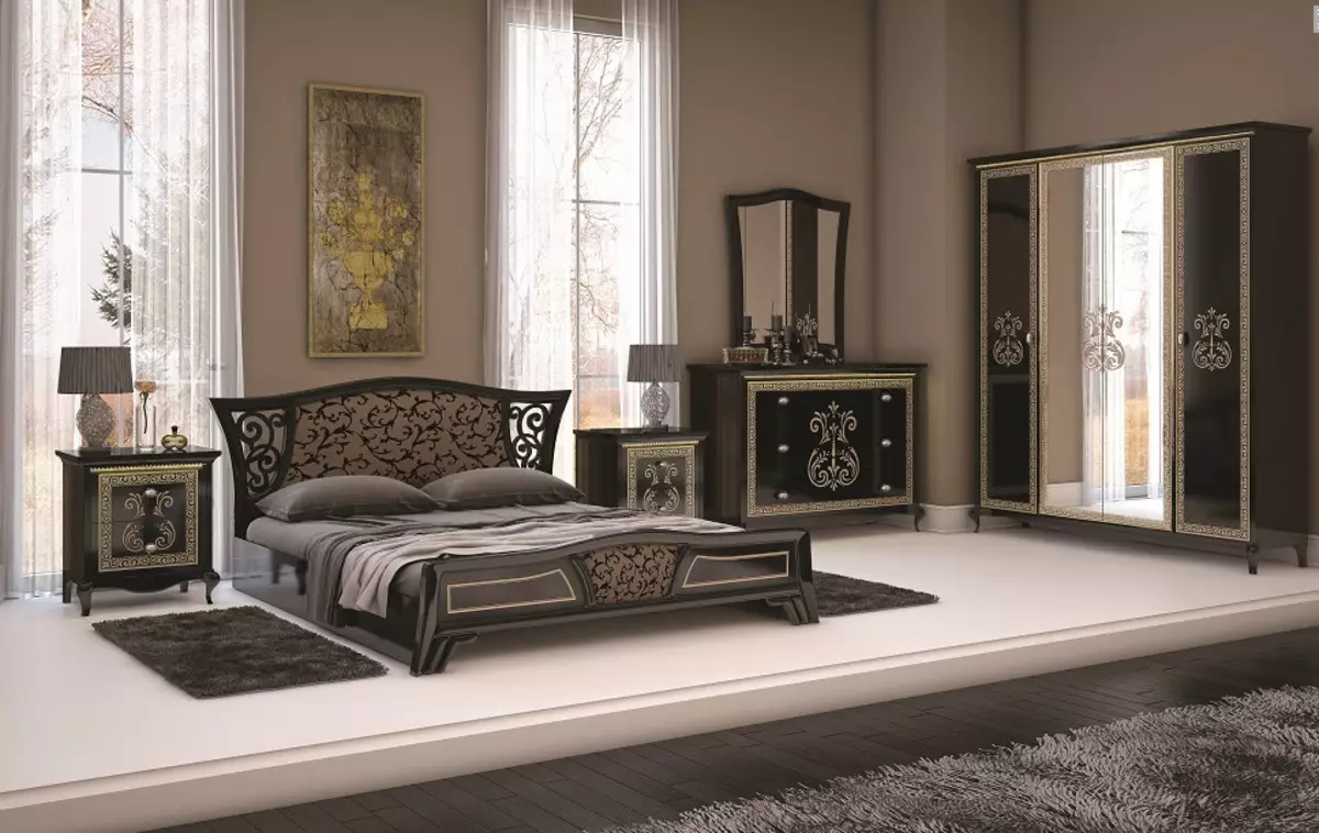 Sleeping Set (80 billeder): Udvælgelse af vægge i klassiske og moderne stilarter, hjørne møblerhoveder og modulære tøjskabe 9932_62