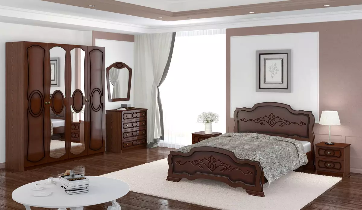 Sleeping Set (80 billeder): Udvælgelse af vægge i klassiske og moderne stilarter, hjørne møblerhoveder og modulære tøjskabe 9932_69