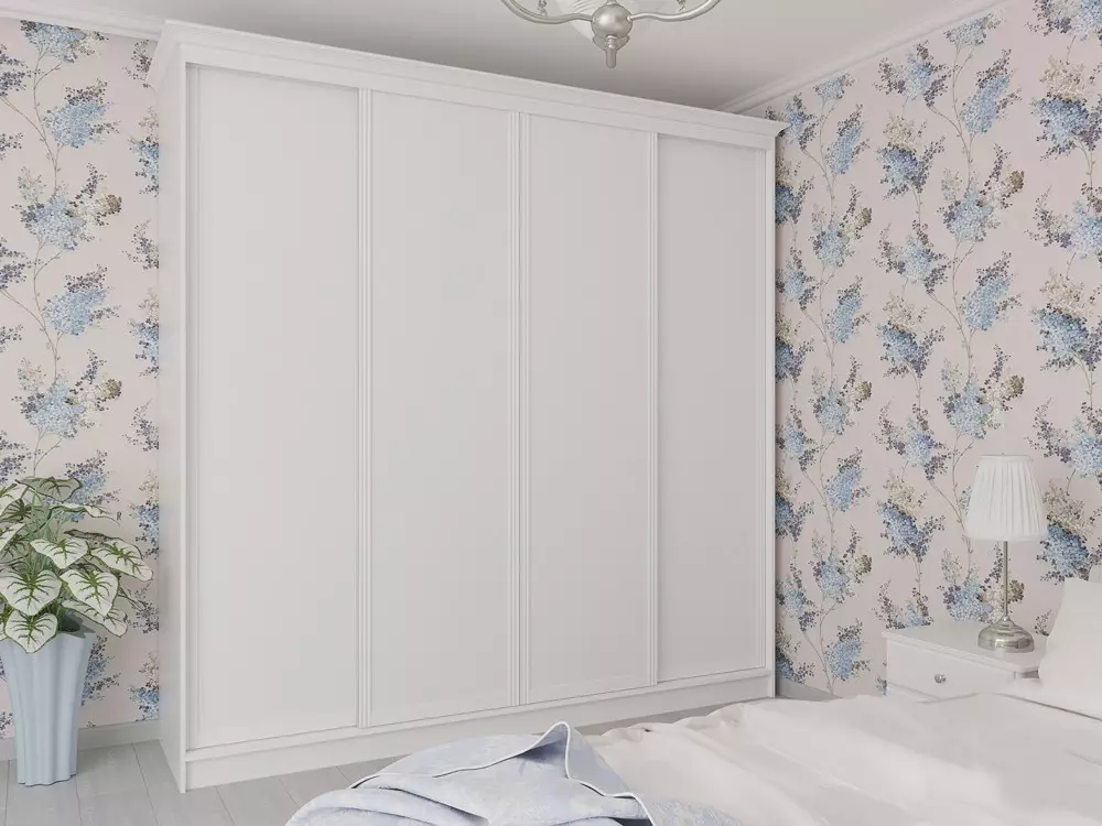 Valge magamistoa kapid (65 fotot): nurgakapid koos kiikde uksed ja läikega, klassikaline sisseehitatud mudelid peegel ja muud võimalused 9940_26