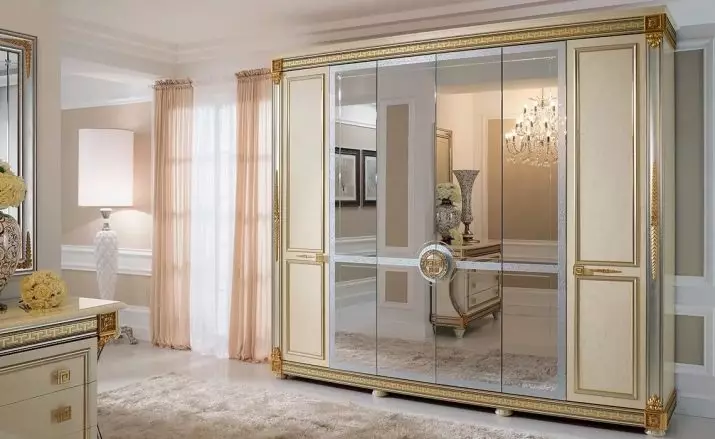흰색 침실 캐비닛 (65 장의 사진) : 스윙 도어와 광택이있는 코너 캐비닛, 거울 및 기타 옵션이있는 클래식 내장형 모델 9940_45