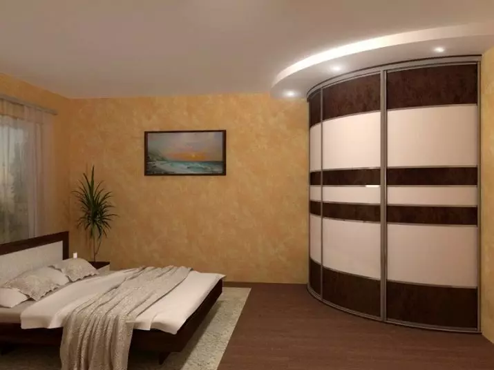 Nurgakapid magamistoas (79 fotot): väikeste sisseehitatud peade ja modulaarsete kappide disaini ideed peegliga, nurkade riidekappide joonised 9942_74
