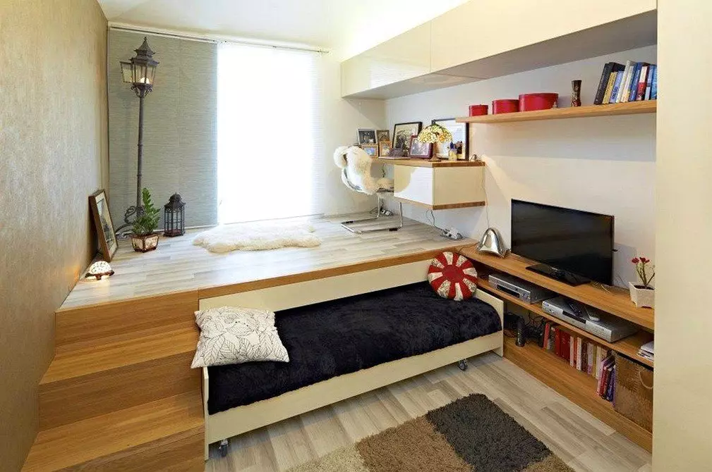 Kako opremiti spavaću sobu? 56 photo Kako staviti nameštaj na zabave? Kako staviti krevet s ergonomikom prostora? 9943_50