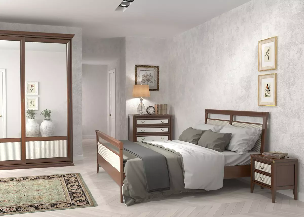 Спални за спалната соба: Димензии на високи суспендирани модели, тесни бели штандови, висински стандарди за стакло и други модели 9960_64
