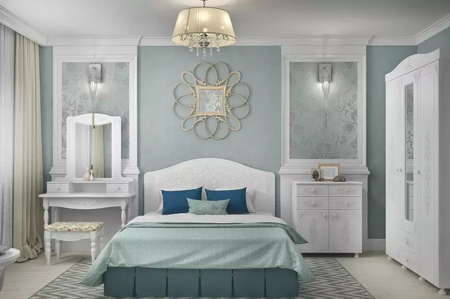 Slaapkamer met 'n wit bed (40 foto's): Pragtige voorbeelde van interieurontwerp met 'n bed van eko-boom en yster wit 9963_34