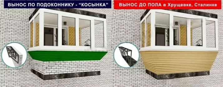 Balcony with removal (58 photos): metal balcony with removal by floor and windowsill. Does the permission for a remote loggia? 9979_12