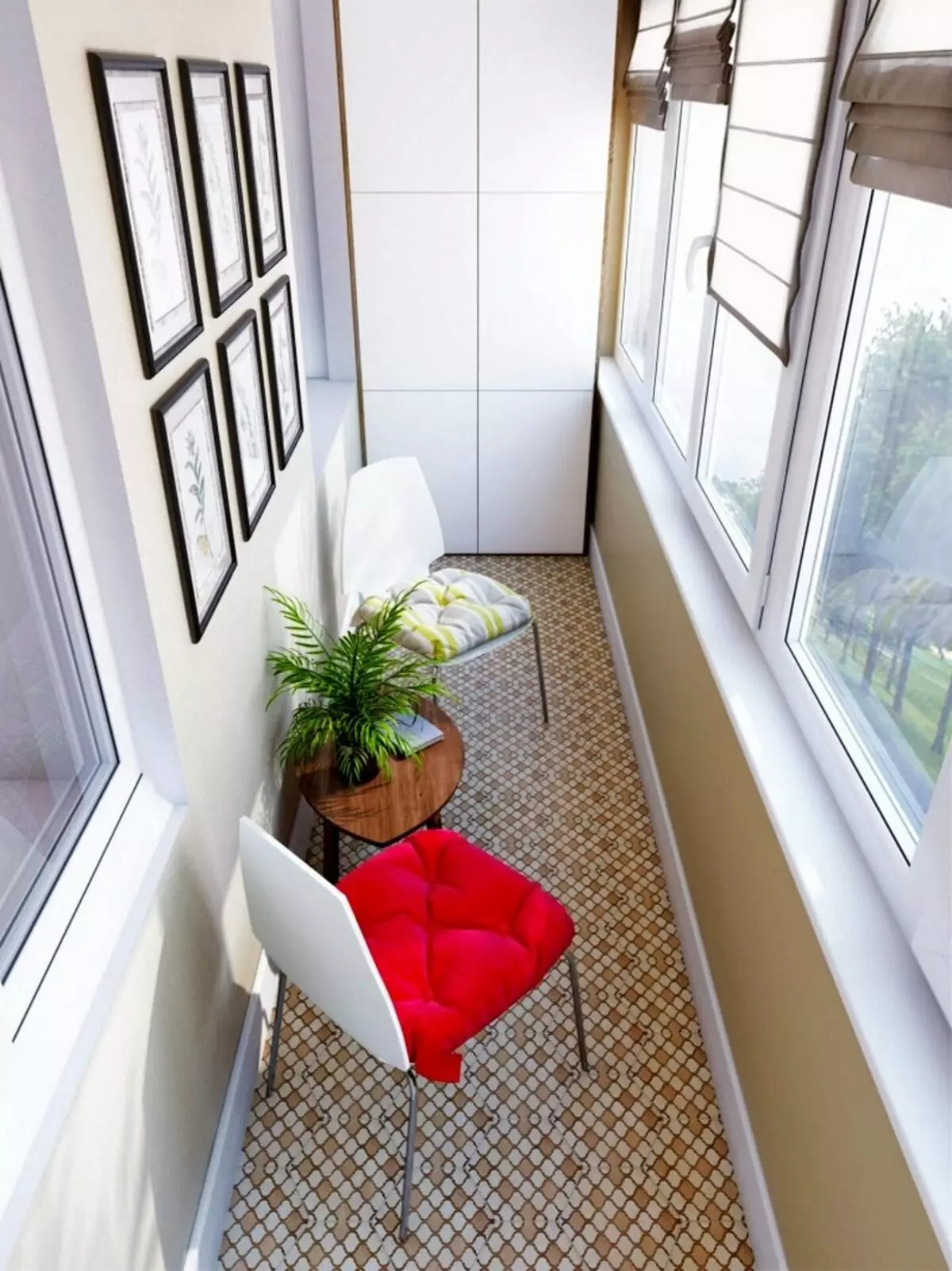 Малку балкон дизајн (96 фотографии): Како да им овозможат на внатрешноста на балконот во станот? Идеите на мал балкон завршуваат внатре. Интересни опции 9987_24