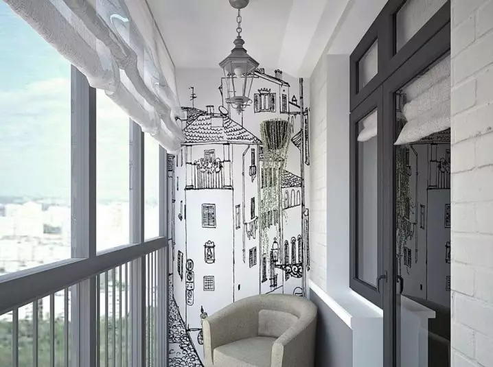 Малку балкон дизајн (96 фотографии): Како да им овозможат на внатрешноста на балконот во станот? Идеите на мал балкон завршуваат внатре. Интересни опции 9987_69